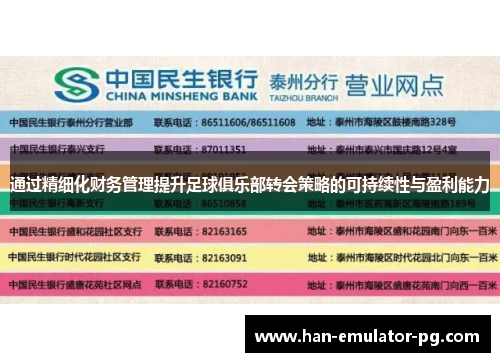 通过精细化财务管理提升足球俱乐部转会策略的可持续性与盈利能力 通过精细化财务管理提升足球俱乐部转会策略的可持续性与盈利能力